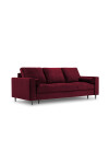 Mazzini Sofas Canapea extensibila Camellia 3 locuri cu lada de depozitare 220x100x92 cm catifea rosu - Redecor.ro