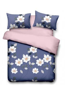 Vanora Lenjerie de pat dubla Blue Daisy 4 piese 220 x 240 cm 100% microfibra multicolora - Redecor.ro