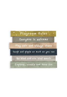 The Wild Hug Decoratiune de perete Playroom Rules 30x50 cm - Redecor.ro