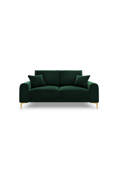 Mazzini Sofas Canapea Madara 2 locuri gold legs 172x102x90 cm catifea verde bottle - Redecor.ro