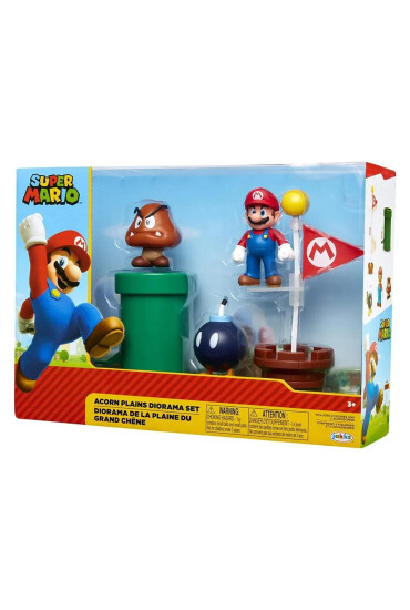 Jakks Pacific Set de joaca diorama Super Mario Nintendo model Acorn Plains cu figurina 6 cm - Redecor.ro