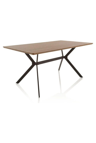 TFT Home Furniture Masa Weave metal 160x90x76 cm maro/negru - Redecor.ro